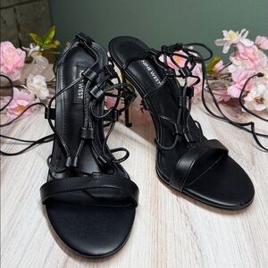 NINE WEST- Mix Ankle Wrap Dress Sandals Size 7